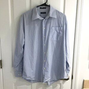 Nautica Blue Striped Dress Shirt 16 1/2